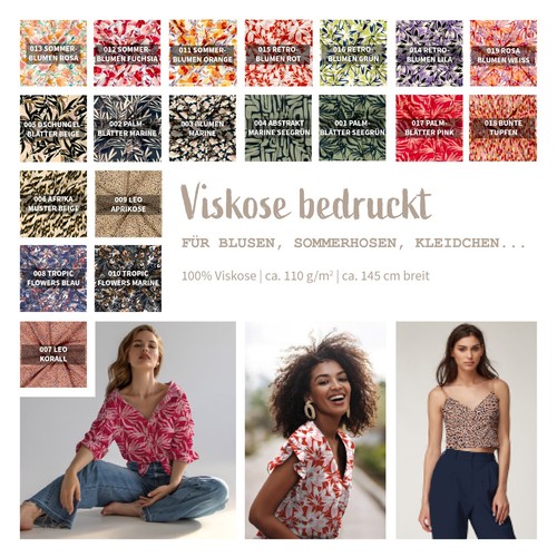 Viskose meterware bedruckt - meterware,